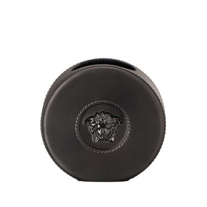 Picture of Versace by Rosenthal 'La Medusa Mini' Black Round Disc Vase