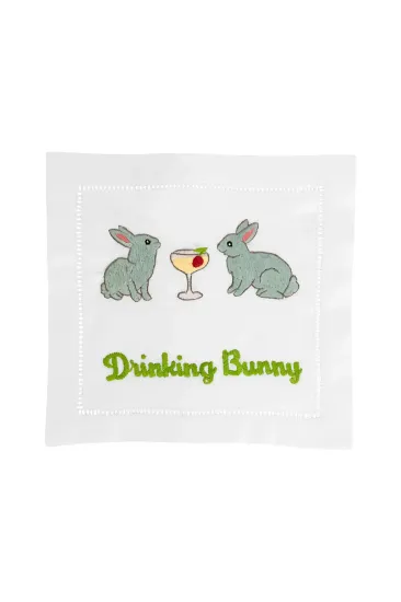 Picture of August Morgan 'Drinking Bunny' Cocktail Napkin Set