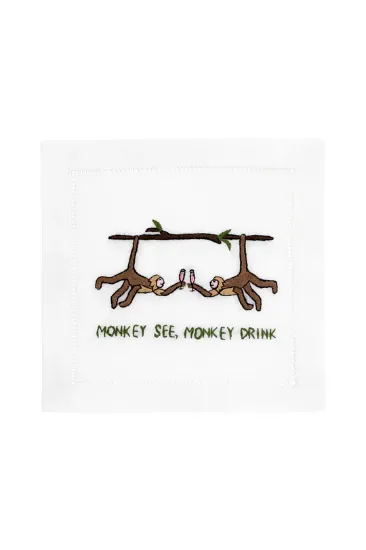 Picture of August Morgan 'Monkey See, Monkey Drink' Cocktail Napkin Set