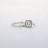 Picture of 14k White Gold & Haloed Cushion Cut Diamond Bridal Ring Set