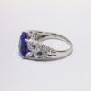 Picture of Platinum & Rectangular Cushion Cut Tanzanite Ring with Mixed Cut Diamond Accents