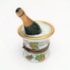 Picture of Retired Limoges Porcelain Champagne Bottle in Grape Motif Ice Bucket Trinket Box by Gerard Ribierre