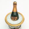 Picture of Retired Limoges Porcelain Champagne Bottle in Grape Motif Ice Bucket Trinket Box by Gerard Ribierre