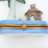 Picture of Rare Limoges Porcelain Bali Tropical Island Trinket Box with Palm Tree & Grass Hut