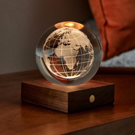 Picture of Gingko Designs 'World Globe' Amber Crystal Light