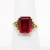 Picture of Antique Early 20th Century 10k Yellow Gold & Emerald Cut Synthetic Ruby Ring