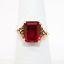Picture of Antique Early 20th Century 10k Yellow Gold & Emerald Cut Synthetic Ruby Ring
