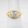 Picture of Antique Art Deco Era 14k Yellow & White Gold Filigree & Old European Cut Diamond Engagement Ring