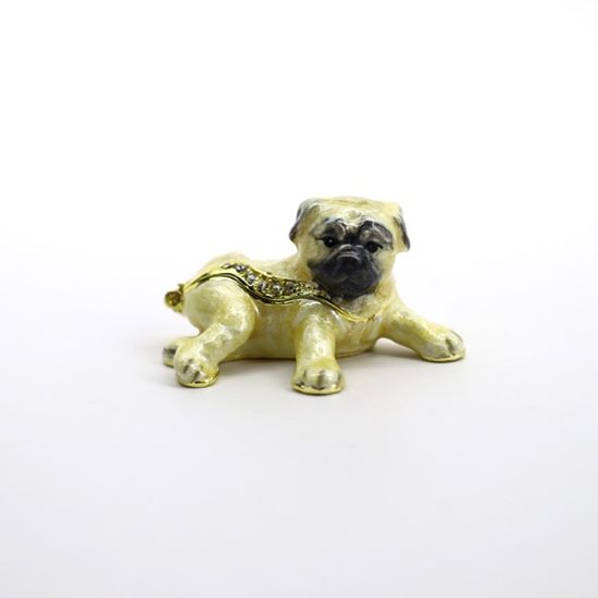 Picture of Kingspoint Designs Lounging Pug Mini Trinket Box