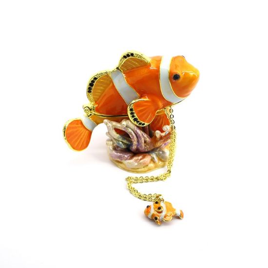 Picture of Kingspoint Designs Bubbly the Clownfish Trinket Box with Matching Necklace