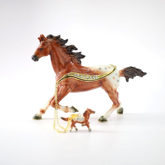 Picture of Kingspoint Designs Appaloosa Horse Trinket Box with Matching Necklace