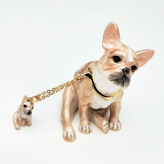 Picture of Kingspoint Designs Tanner the Frenchie Trinket Box with Matching Necklace