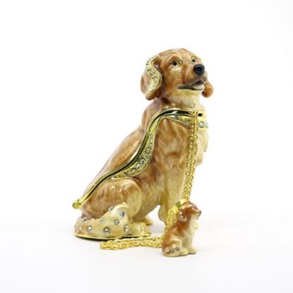 Picture of Kingspoint Designs Great the Golden Retriever Trinket Box with Matching Necklace