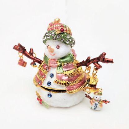 Picture of Kingspoint Designs Dapper Mr. Snowman Trinket Box with Matching Necklace