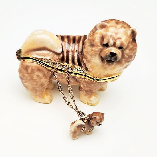 Picture of Kingspoint Designs Champion the Chow Chow Trinket Box with Matching Necklace