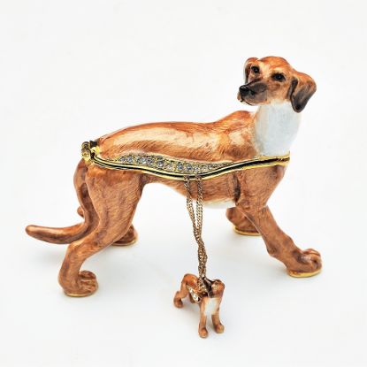 Picture of Kingspoint Designs Lucy the Greyhound Trinket Box with Matching Necklace