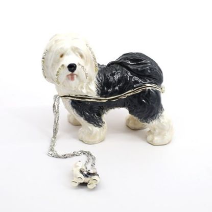 Picture of Kingspoint Designs Pete the English Sheepdog Trinket Box with Matching Necklace