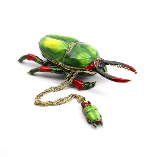 Picture of Kingspoint Designs Flower the Beetle Trinket Box with Matching Necklace