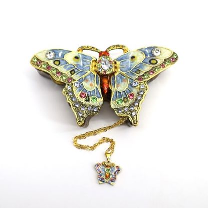 Picture of Kingspoint Designs Beautiful Butterfly Trinket Box With Matching Necklace