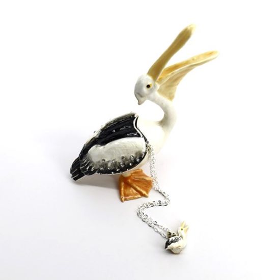 Picture of Kingspoint Designs Gregarious Pelican Trinket Box with Matching Necklace