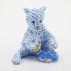 Picture of Herend Lion Cubs Playing Figurine Hand-painted Blue Fishnet Pattern