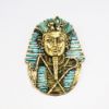 Picture of 18k Yellow Gold, Turquoise & Diamond Egyptian Revival King Tutankhamun Mask Pendant 