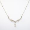 Picture of Antique 1920's 14k White Gold & Diamond Necklace with Briolette Cut Diamond Drop