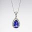Picture of 18k White Gold Necklace with Pear Cut Tanzanite & Diamond Pendant 