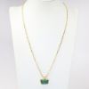 Picture of 18k Yellow Gold Rope Chain Necklace with Green Tourmaline Pendant