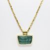 Picture of 18k Yellow Gold Rope Chain Necklace with Green Tourmaline Pendant