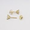 Picture of 14k Yellow Gold & Diamond Solitaire Stud Earrings 