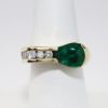 Picture of Modern Asymmetrical 14k Yellow Gold, Emerald & Diamond Ring 