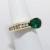 Picture of Modern Asymmetrical 14k Yellow Gold, Emerald & Diamond Ring 