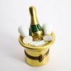 Picture of Retired Limoges Porcelain Gold Champagne Bucket with Bottle & Glasses Trinket Box by La Gloriette