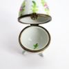 Picture of Retired Limoges Porcelain Footed Egg Shaped Trinket Box with Rose Motif