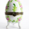 Picture of Retired Limoges Porcelain Footed Egg Shaped Trinket Box with Rose Motif