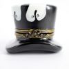 Picture of Retired Limoges Porcelain Black Top Hat with White Gloves Trinket Box by Chamart