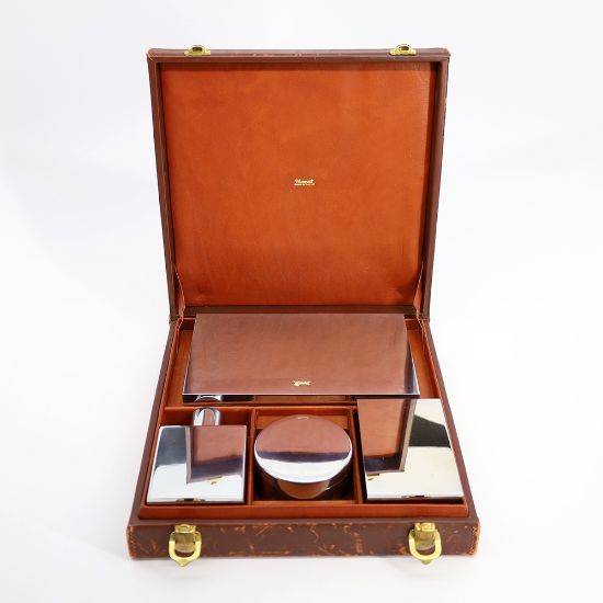 Picture of Rare Early 20th Century Maison Maquet French Leather Cased Gentlemen's Travel Vanity Set