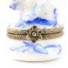 Picture of Limoges Porcelain Miniature Blue & White Rabbit Trinket Box by Chamart