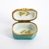 Picture of Vintage Traditional Chest Shaped Limoges Porcelain Trinket Box in Turquoise, Blue & Gold