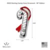 Picture of Wallace 2025 Sterling Candy Cane, 18th Edition Ornament