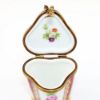 Picture of Vintage Traditional Limoges Porcelain Burgundy & Gold Trinket Box with Floral Decorations