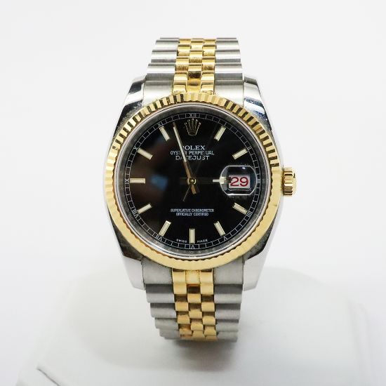 Picture of 18k Yellow Gold & Stainless Steel Oyster Perpetual Date Just Rolex Watch 