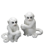 Picture of Mottahedeh Pair of White Monkey Bookends