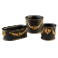 Picture of Mottahedeh 'Tony Duquette Collection' Large Round Cachepot in Black & Gold