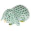 Picture of Herend Porcelain 'Lop Ear Bunny' Figurine #15510 in Green Fishnet