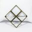Picture of Rare Signed Peggy Miller Mid Century Modernist Divided Diamond Brass Brooch