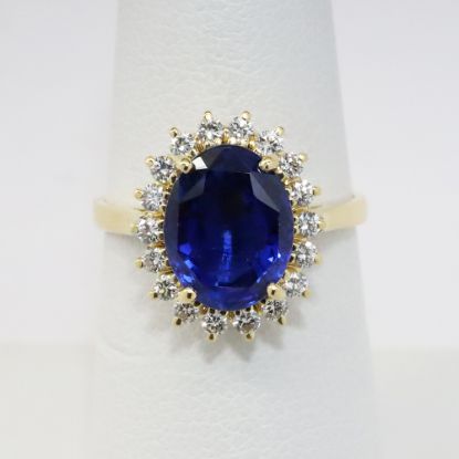 Picture of 18k Yellow Gold Sapphire & Diamond Ring 
