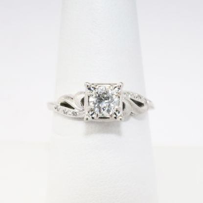 Picture of Vintage 18k White Gold & Old European Cut Diamond Engagement Ring by Brodnax