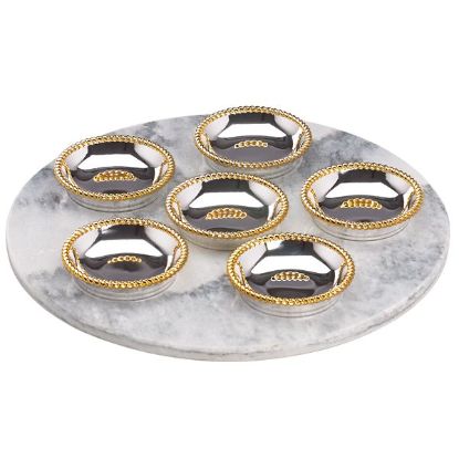 Picture of Marble Seder Plate with Six Dishes